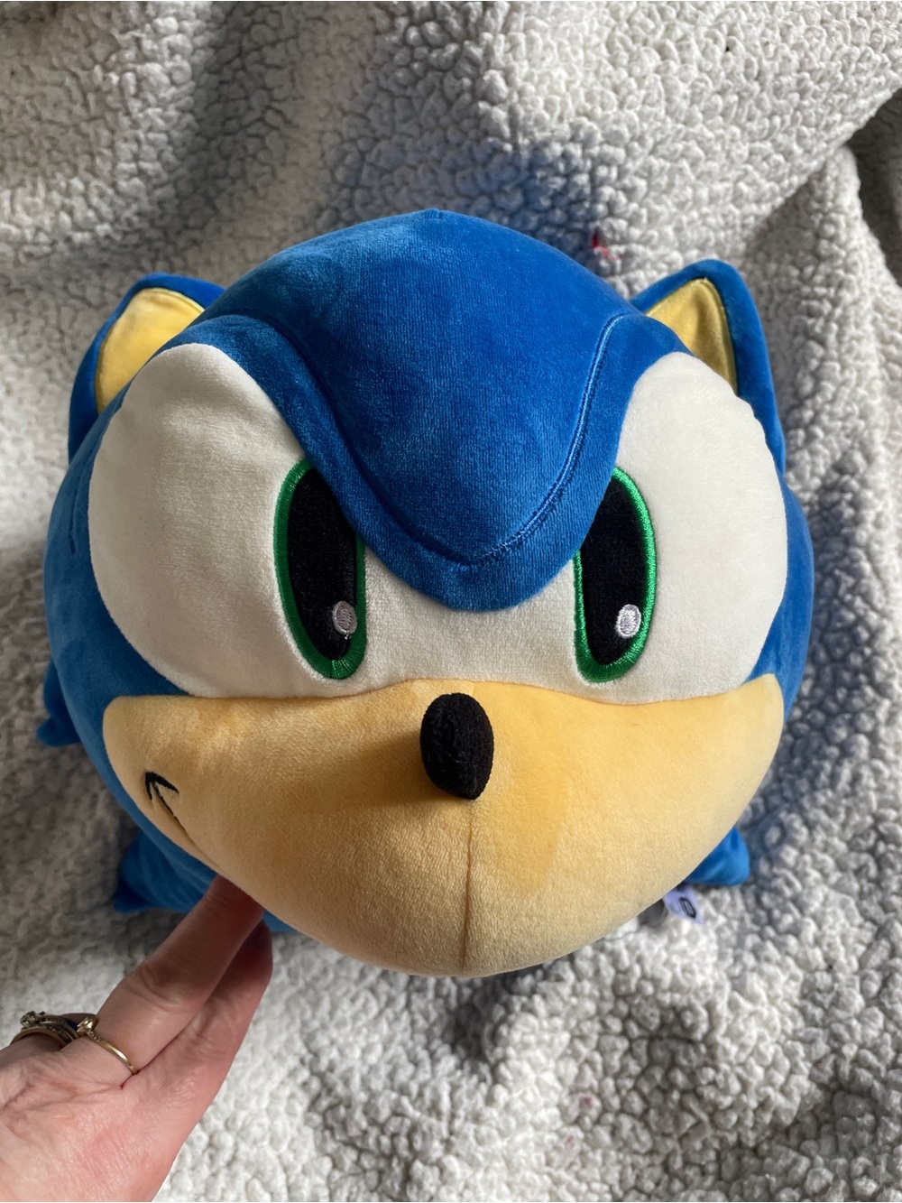Blue Sonic-Inspired Plush Stuffed Animal